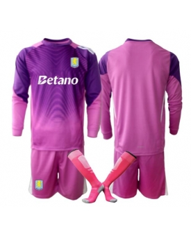Billige Fotballdrakt Aston Villa Keeper Replika Tredjedraktsett Barn 2025-26 Langermet (med bukser)
